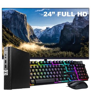 Dell OptiPlex 7040 Micro Desktop Computer with 21.5' Full HD Monitor, Intel Quad Core i5-6500 16GB RAM 256GB SSD, WiFi, Windows10 Pro (Renewed)