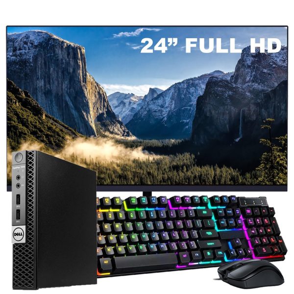 Dell OptiPlex 7040 Micro Desktop Computer with 21.5' Full HD Monitor, Intel Quad Core i5-6500 16GB RAM 256GB SSD, WiFi, Windows10 Pro (Renewed)