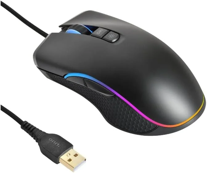 Brand New- onn. RGB Wired Adjustable DPI Gaming Mouse with LED Lighting Effects, 7 Programmable Buttons (100027827)