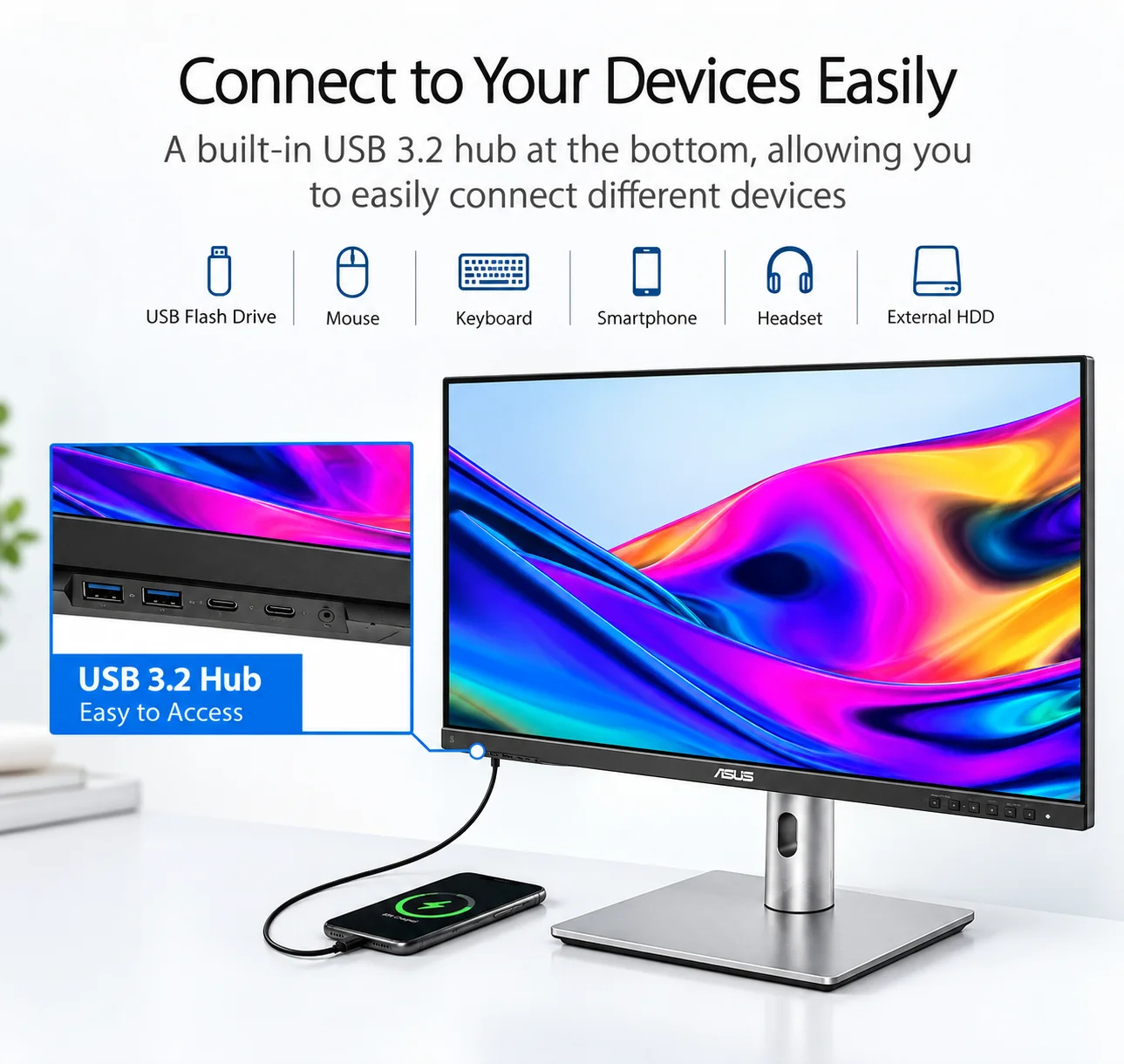 ASUS ProArt Display 32” (31.5" viewable) Professional Monitor (PA329CRV) - IPS, 4K UHD (3840 x 2160), 98% DCI-P3 -Open Box - Image 2